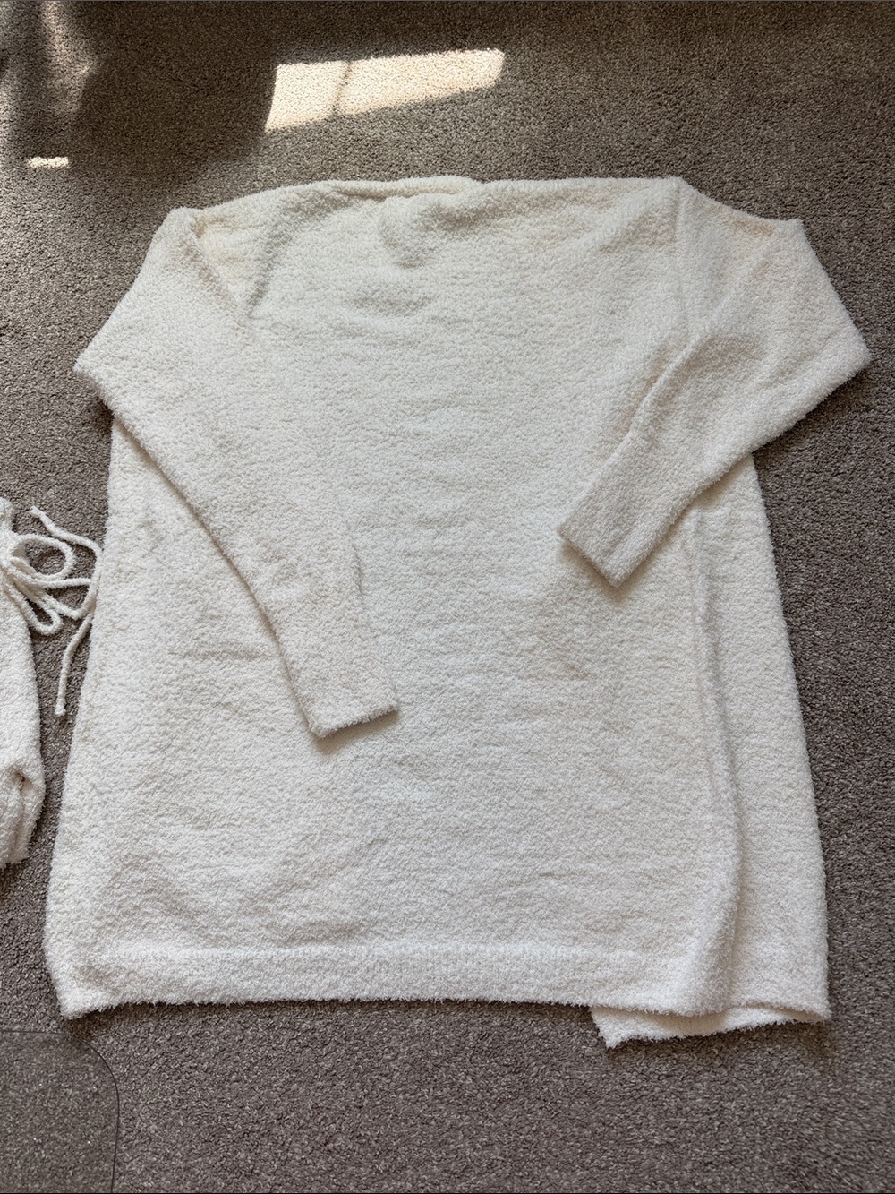 White Knit 3 Piece Lounge Set - Cami Tank + High Waist Shorts + Cardigan - Picture 7 of 7